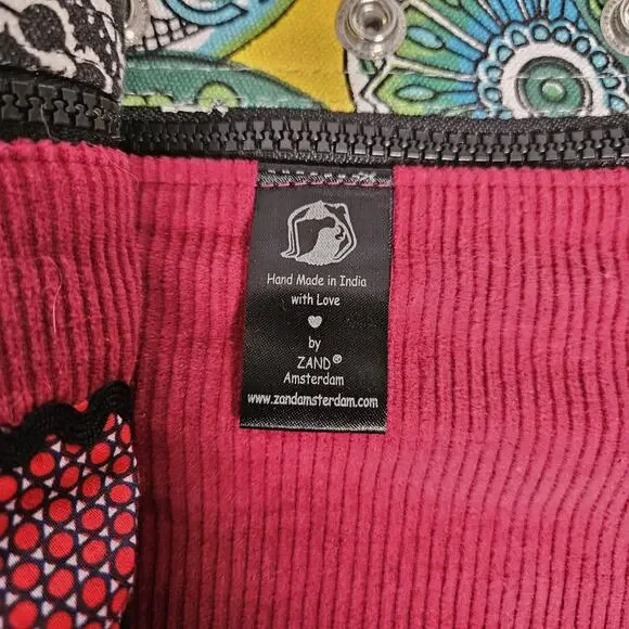 Zand Amsterdam Mini Skirt Womens OS Maroon Corduroy Reversible W Purse Boho - Picture 10 of 14